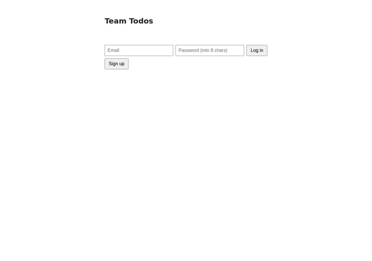 The web app before signing in, CRUD app on Render