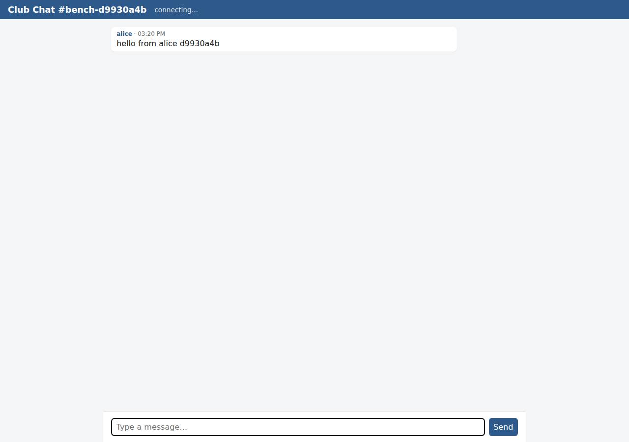 The room the verifier's clients chatted in, with its history, Realtime chat on Cloudish