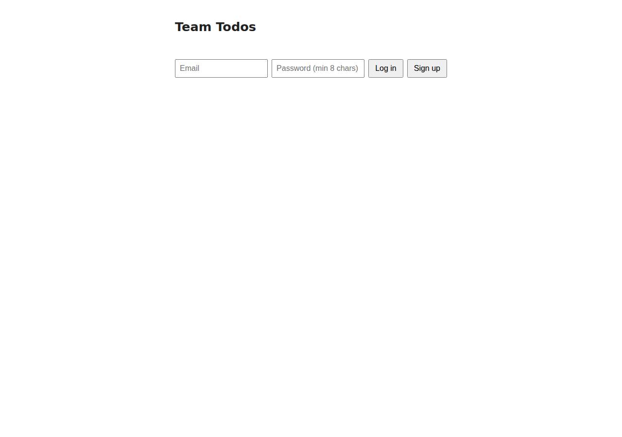 The web app before signing in, CRUD app on Vercel