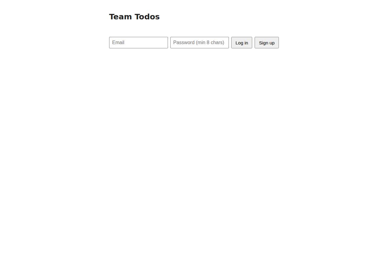 The web app before signing in, CRUD app on Vercel