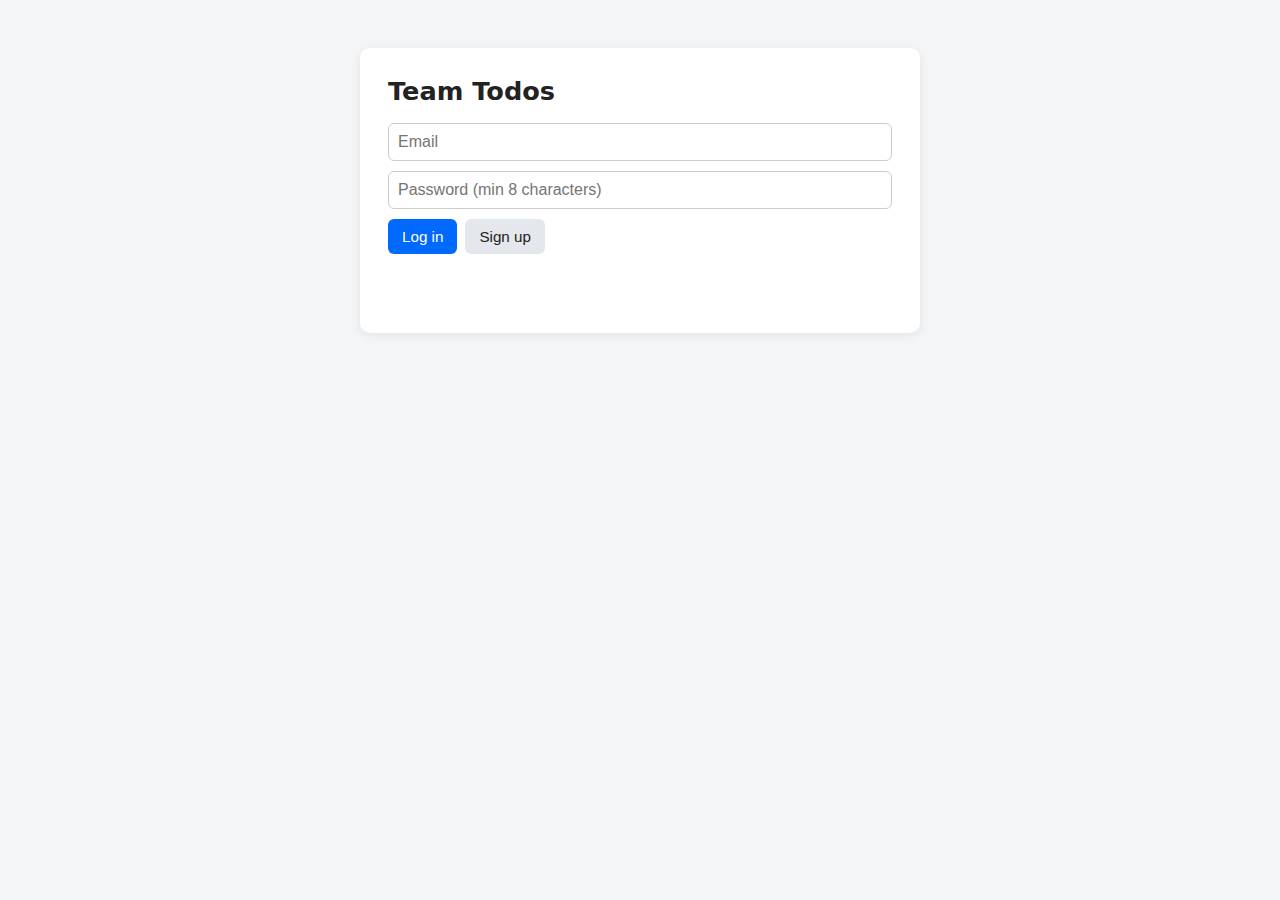 The web app before signing in, CRUD app on DigitalOcean