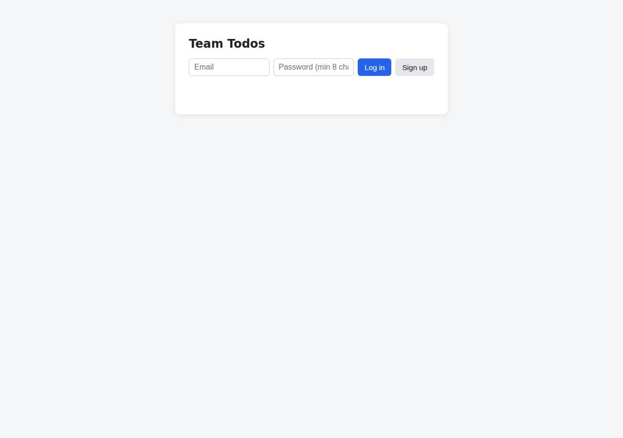 The web app before signing in, CRUD app on Vercel